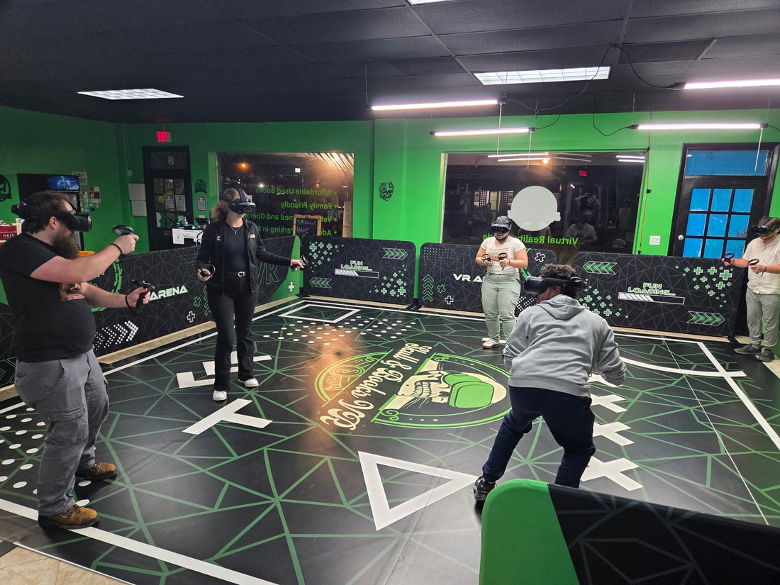 Group playing a VR game