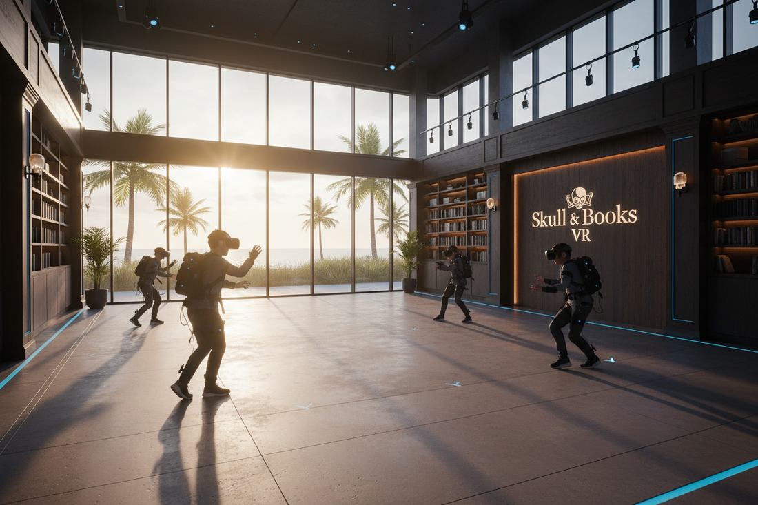 A generated image of Skull & Books VR free roam arena