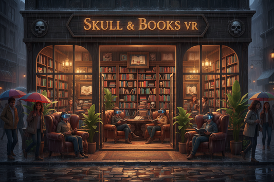 AI generated image Skull & Books VR