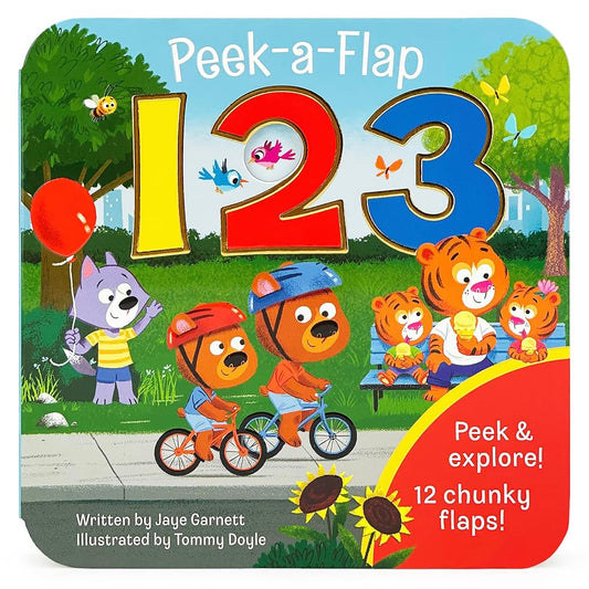 Peek-a-Flap 123 - Lift-a-Flap Board Book for Curious Minds and Little Learners; Numbers & Counting Fun for Preschoolers & Toddlers cover image