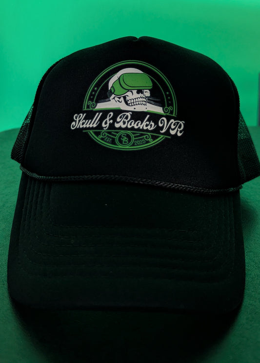 Trucker Hat image of apparel at Skull & Books VR Cocoa Beach