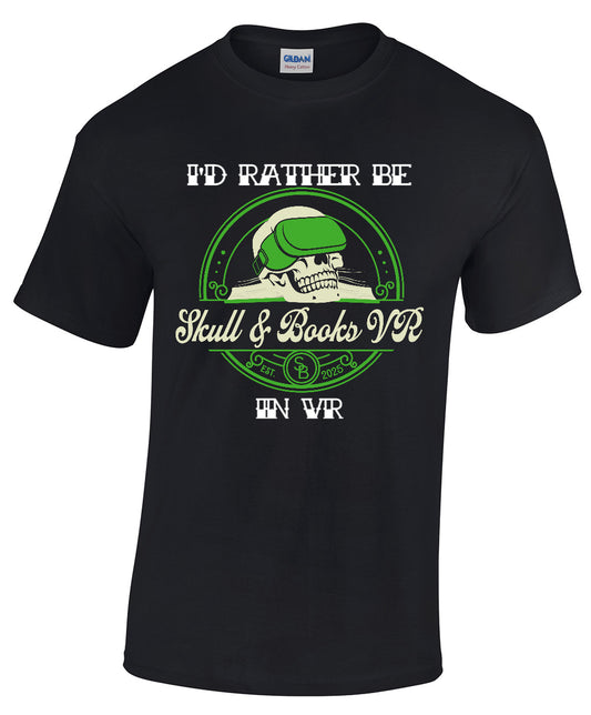 Short Sleeve T-Shirt image of apparel at Skull & Books VR Cocoa Beach