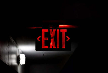 Exit Sign representing Escape Rooms at Skull & Books VR in Cocoa Beach